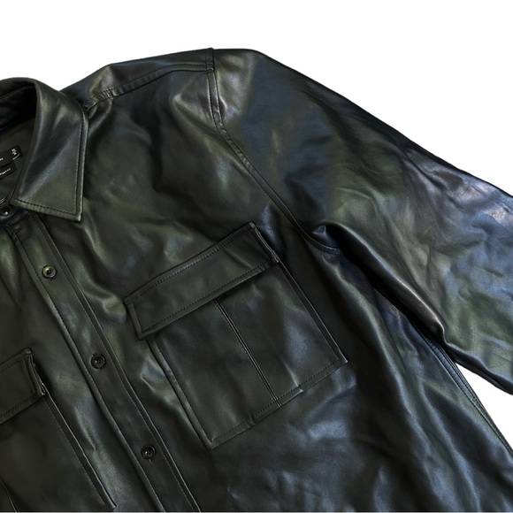 Men’s Leather Overshirt - Men’s Overshirt - Faux Leather - Picture 5 of 5